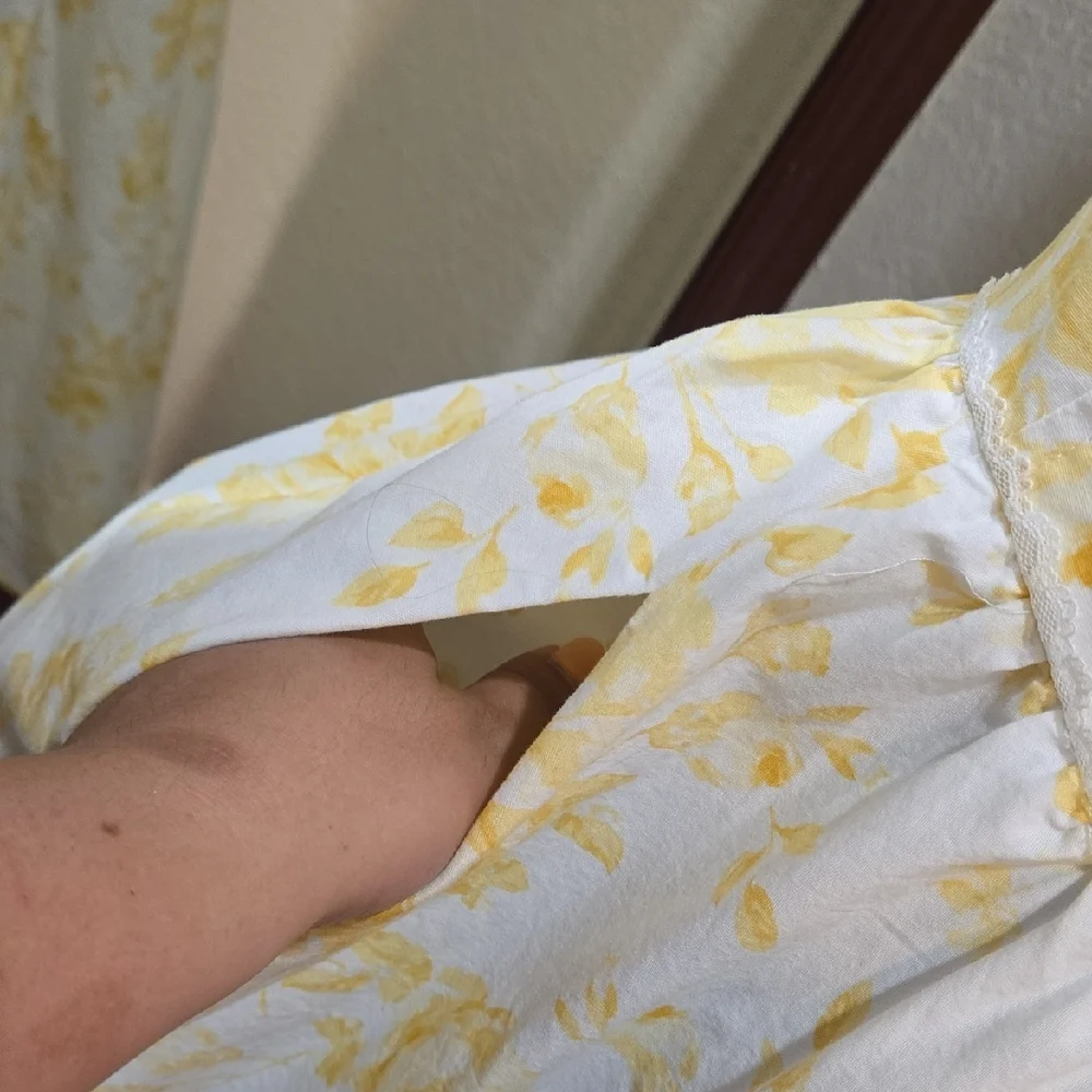 Wayf Yellow and White Floral Midi Dress - Picture 4 of 5